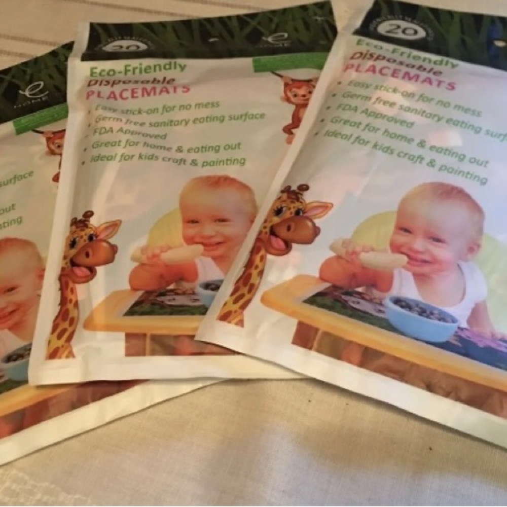 Lot of 3 Packages Disposable Placemats NEW Kids Babies!